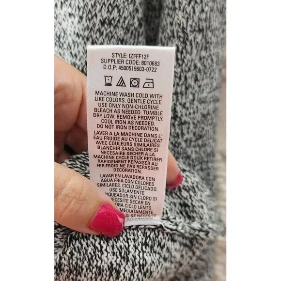 Izod Boys Quarter Zip Sweater Sz M 10 / 12 Black Ivory Preppy Schoolboy Speckled - Picture 6 of 12